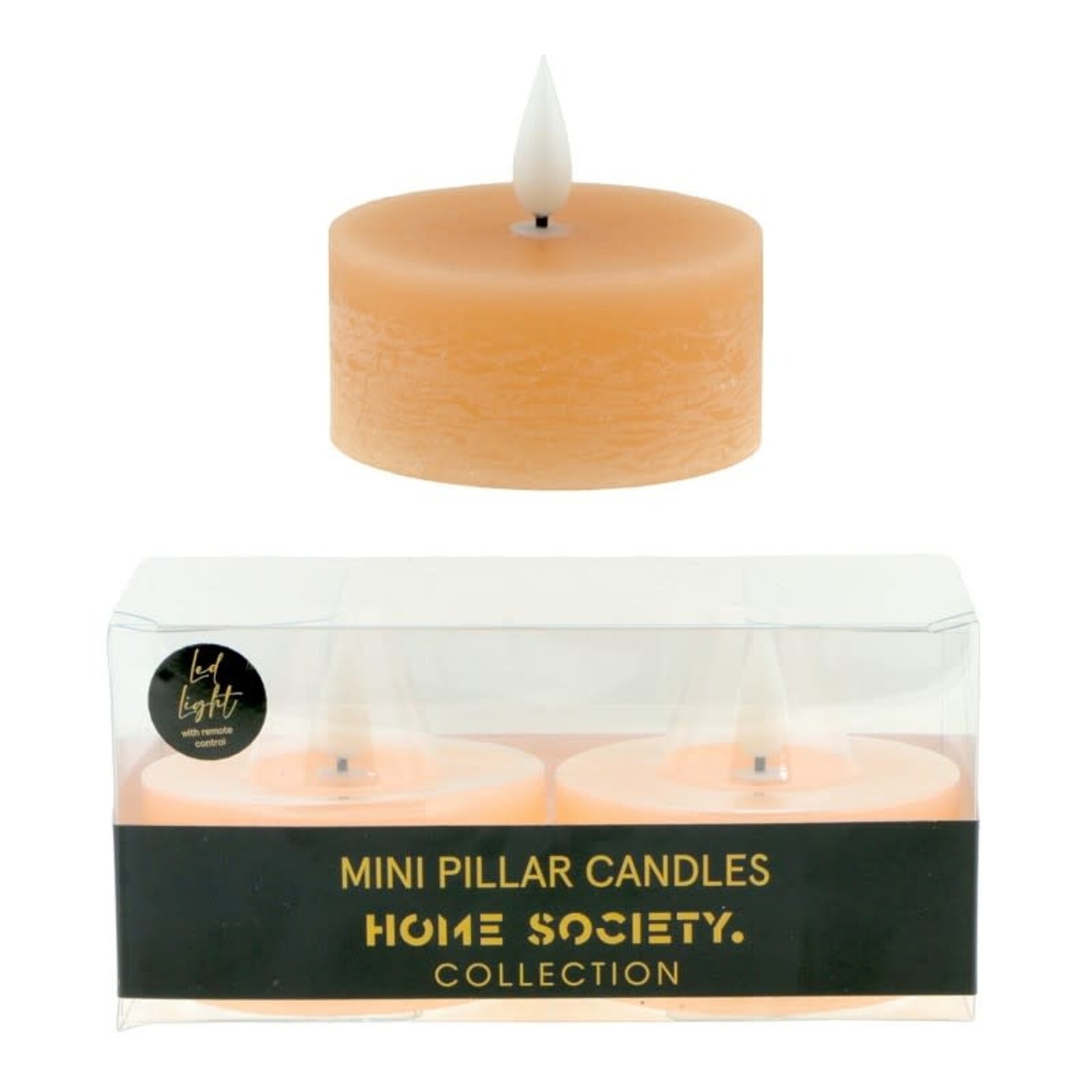 Home Society LED Kaars Mini Pillar Perzik - Per stuk