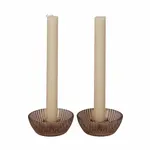 JENS Living JENS Living Giftset Kandelaar + Kaars Bruin /2