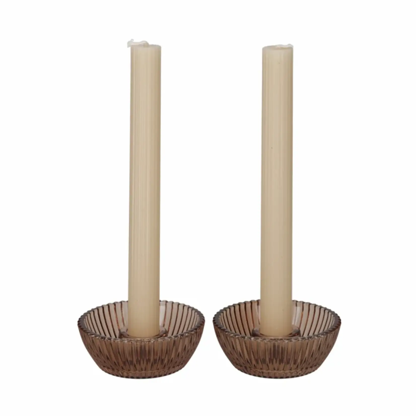 JENS Living JENS Living Giftset Kandelaar + Kaars Bruin /2