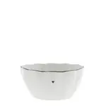 Bastion Collections Bowl white ruffle edge black