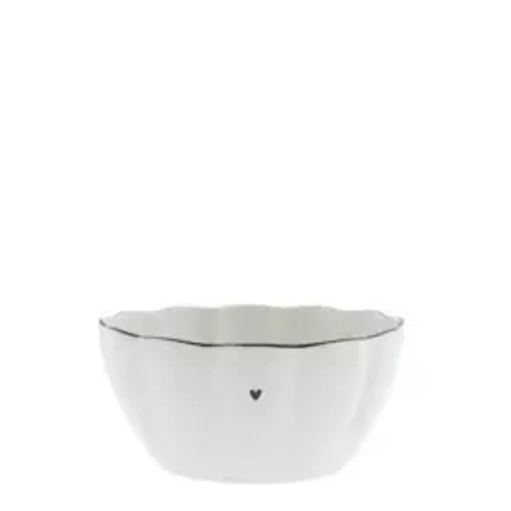 Bastion Collections Bowl white ruffle edge black