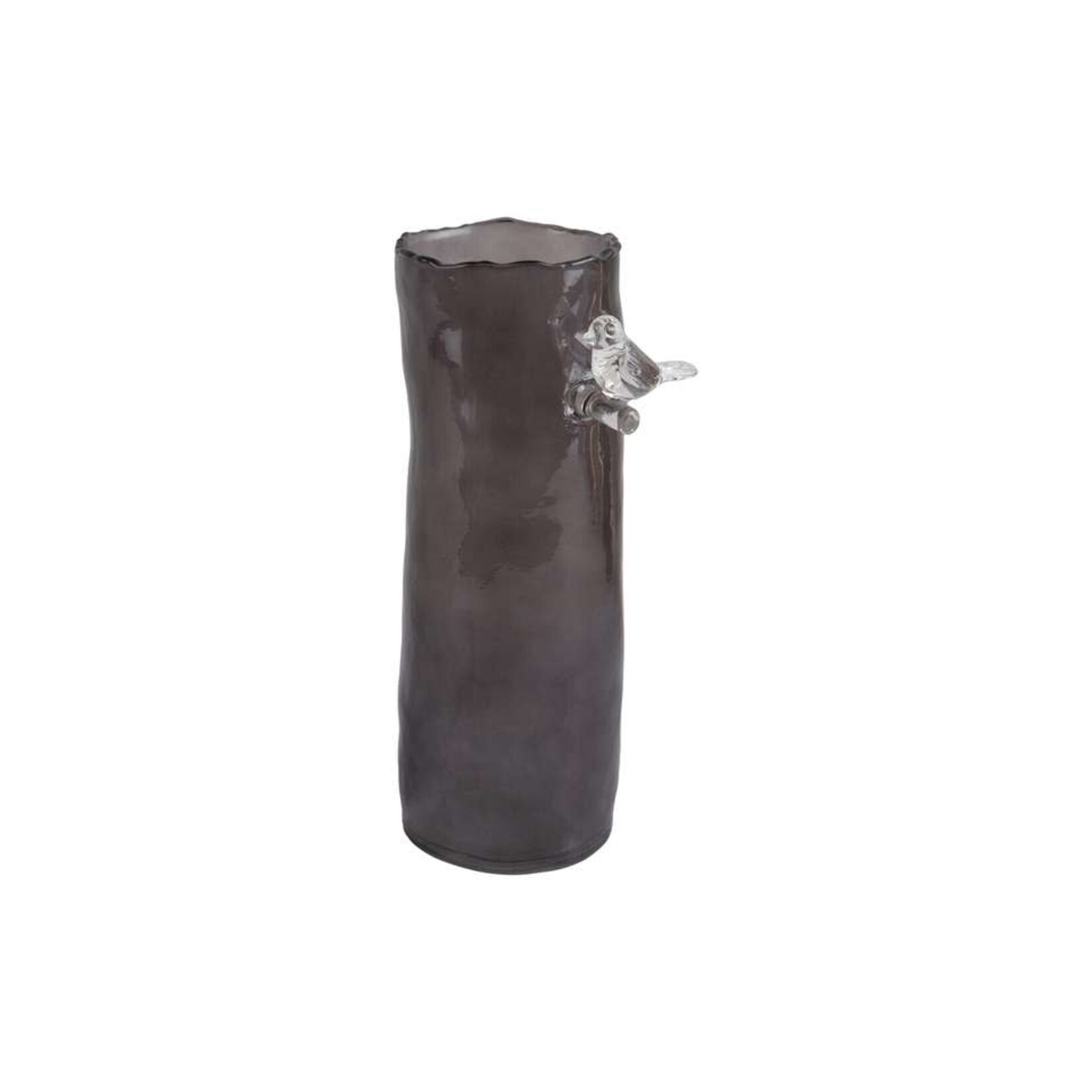 Present Time Vase Bird On Branch  Large dark grey