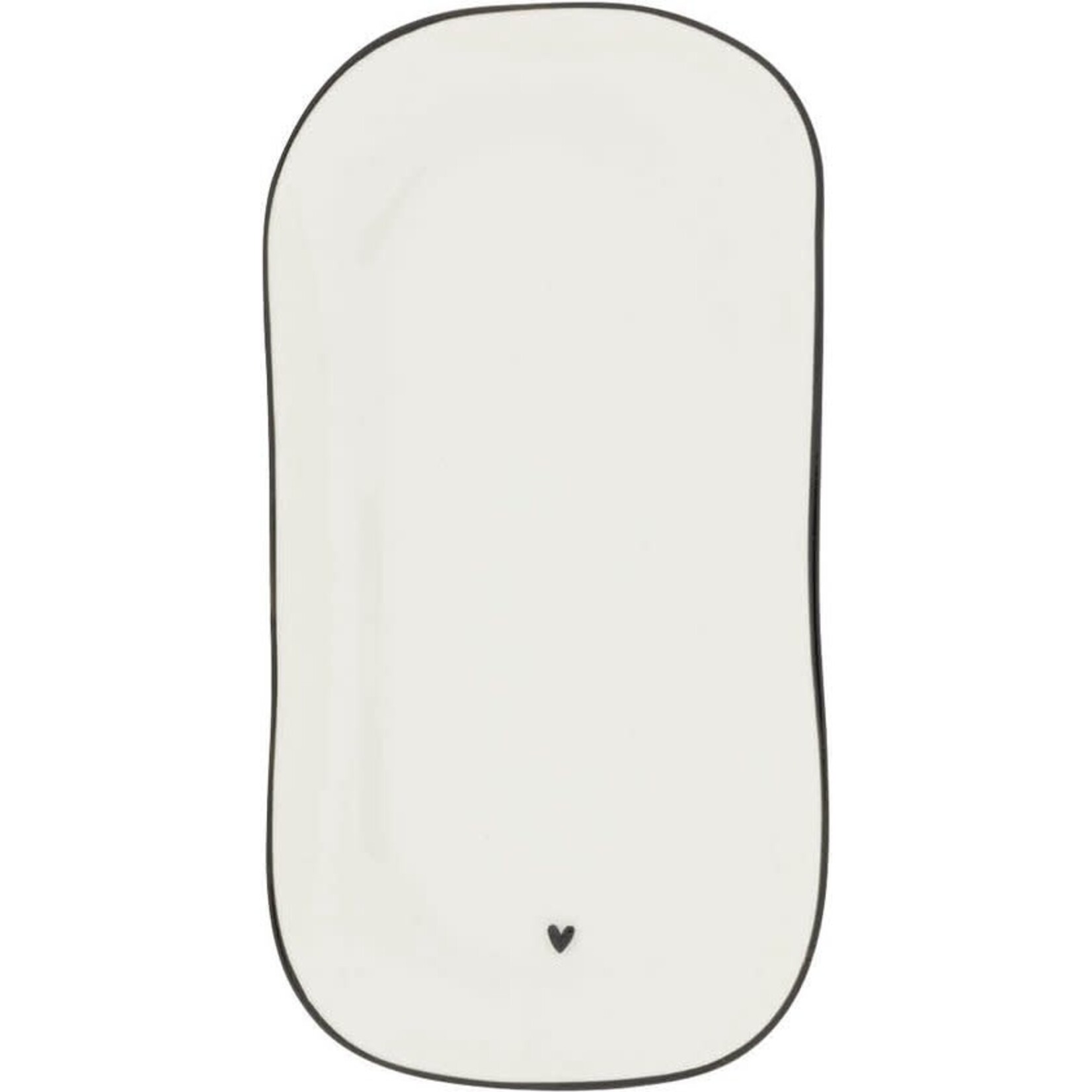 Bastion Collections Oval plate XS white with heart