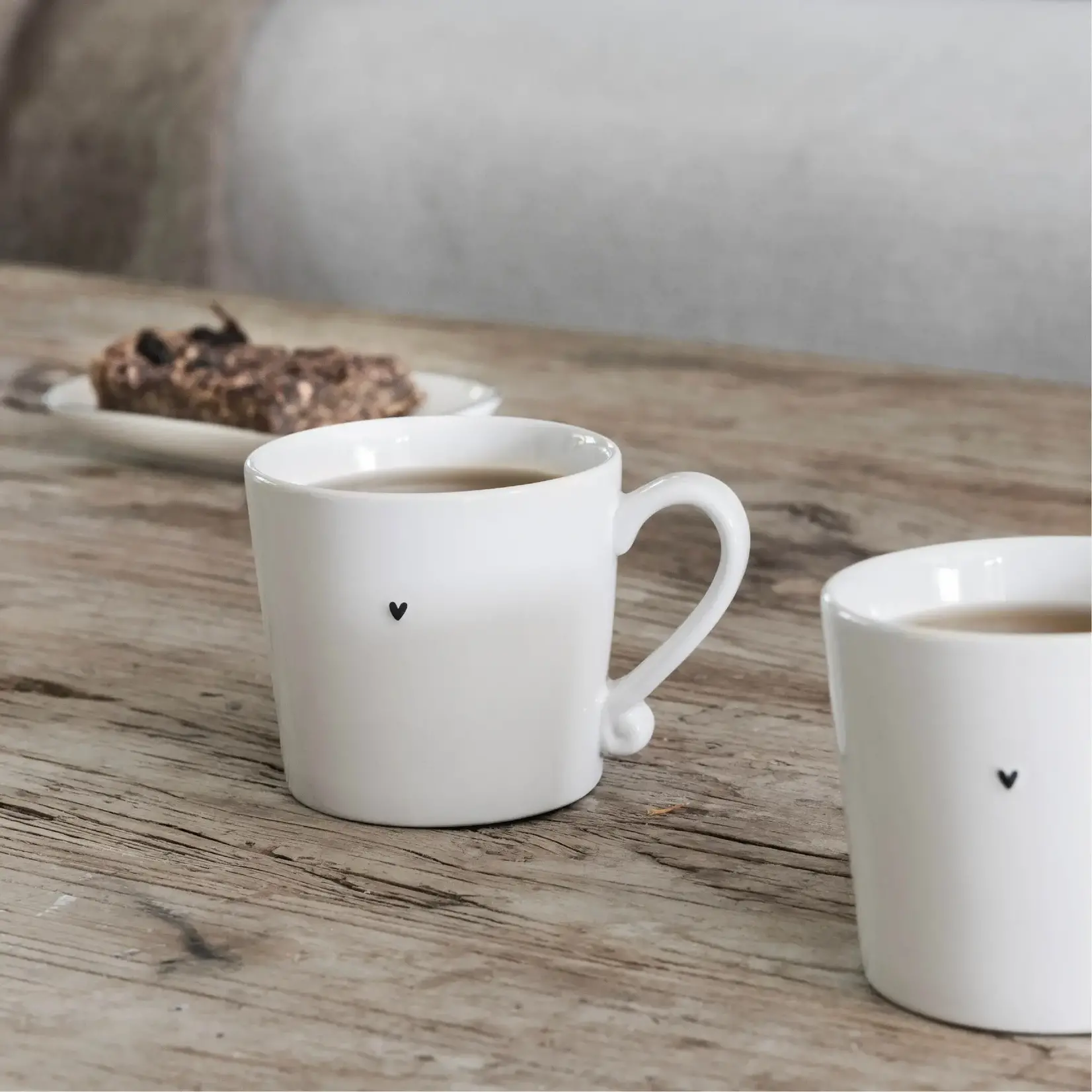 Bastion Collections Mug White/heart black 8x7cm