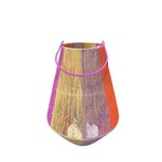 Home Sweet Home Lantaarn Jute Naturel/Geel/Oranje/Fuchsia