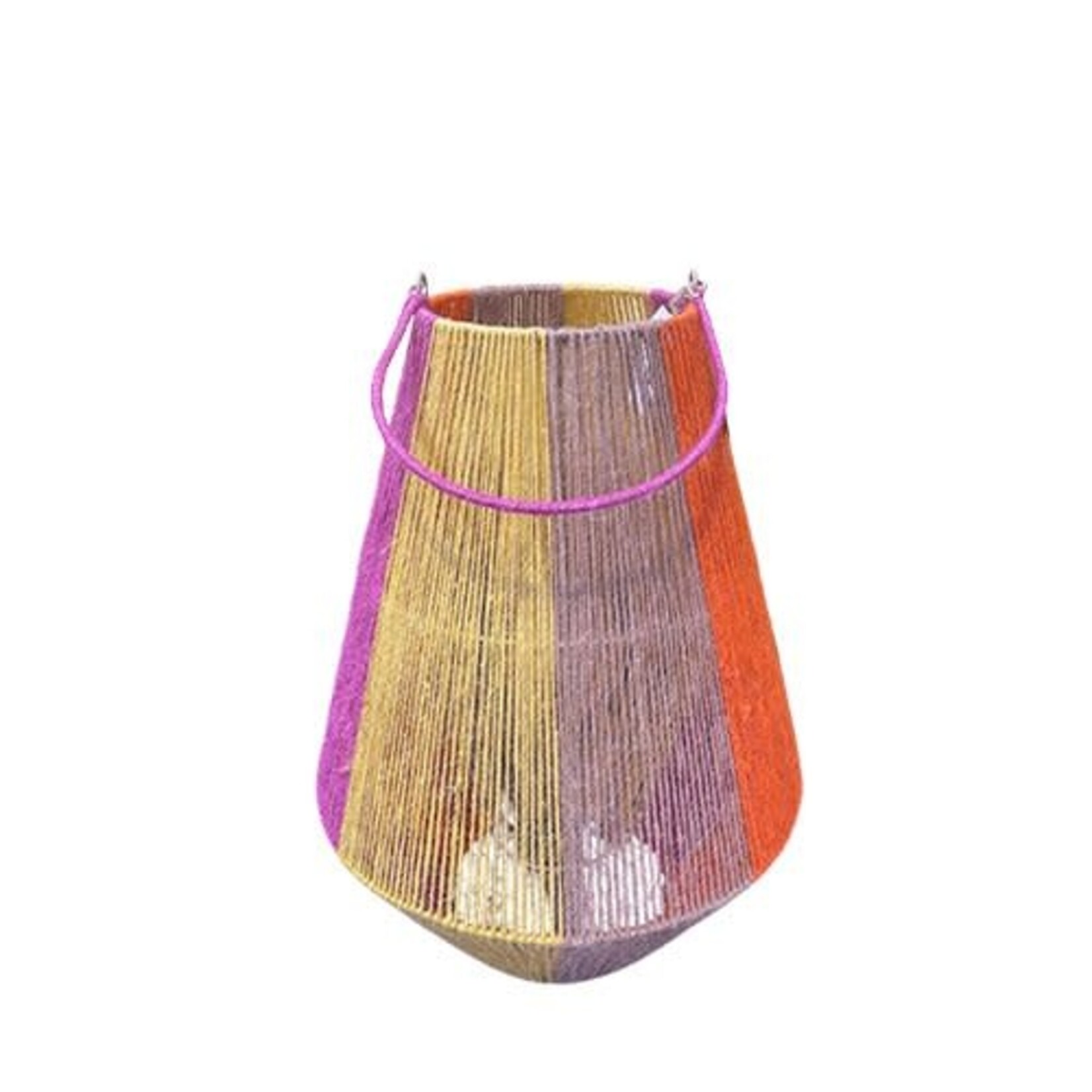 Home Sweet Home Lantaarn Jute Naturel/Geel/Oranje/Fuchsia