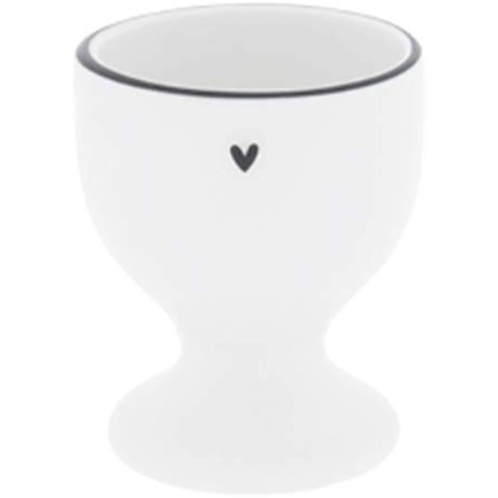 Bastion Collections Egg cup with little heart in black 5x6 cm