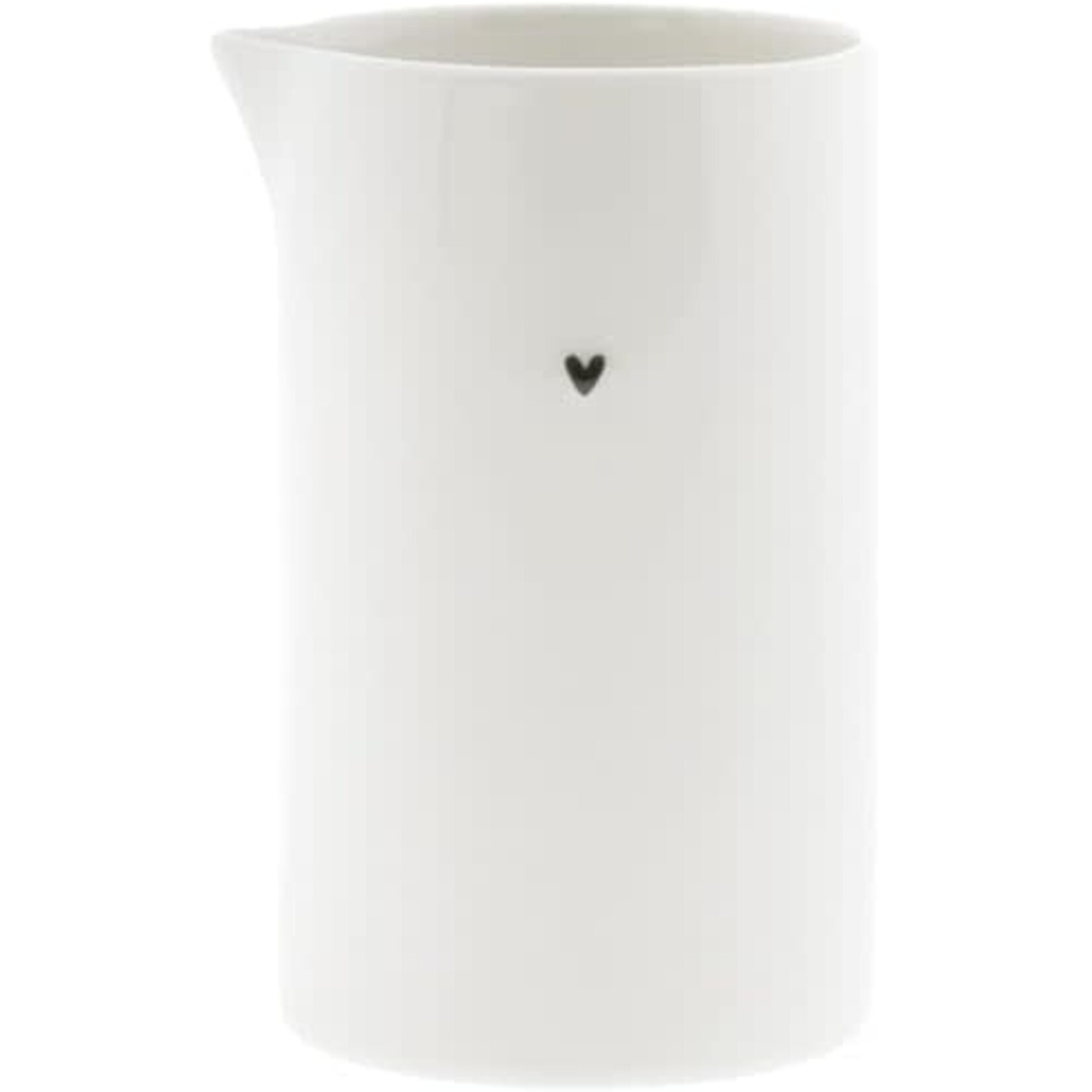 Bastion Collections Milk Jug white with Heart Relief