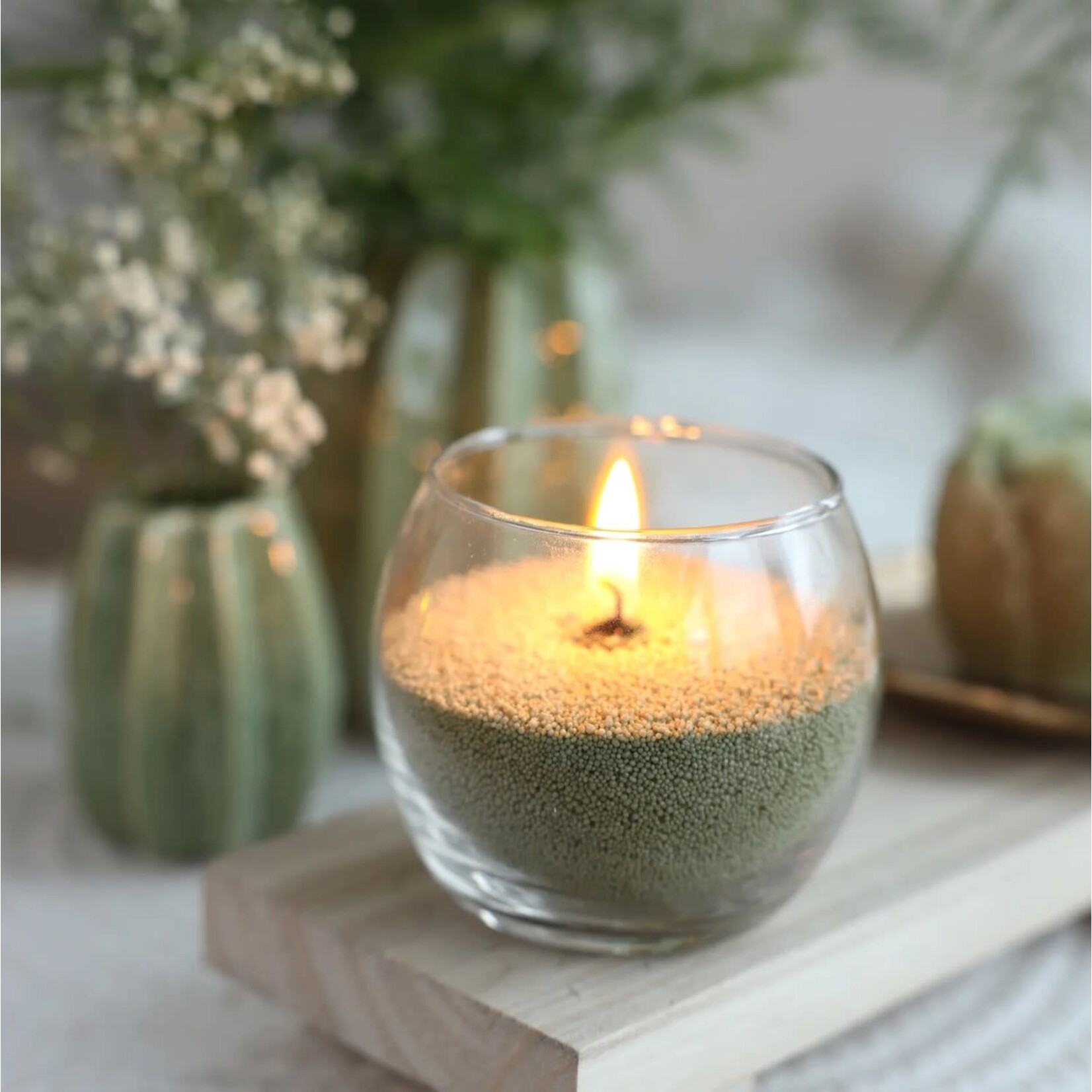 Ideas 4 Seasons Ideas 4 Seasons Parelzand Kaars Mosgroen