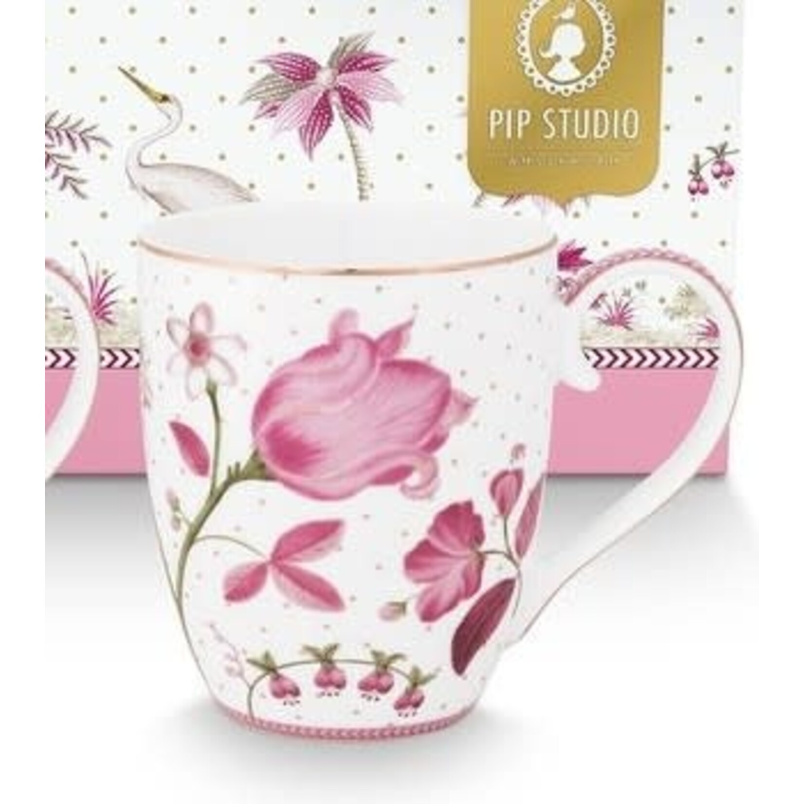 Pip Studio Jolie Mug XL Jolie Tulip Pink 450 ml