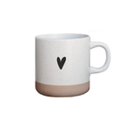 Mok keramiek hartje wit/beige