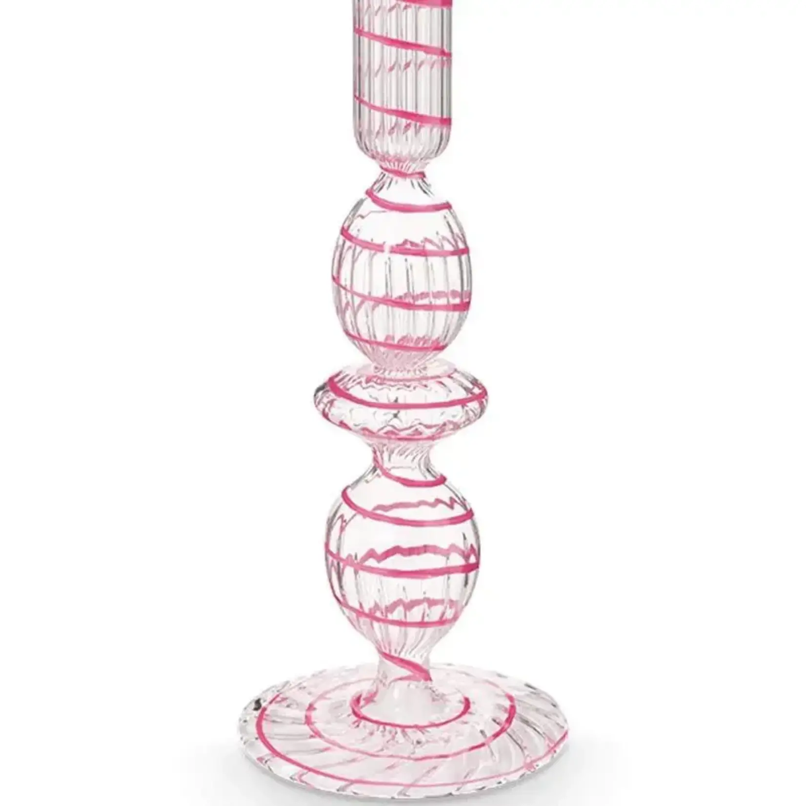 PIP Studio Candle Holder Glass Swirl Pink S 20 cm