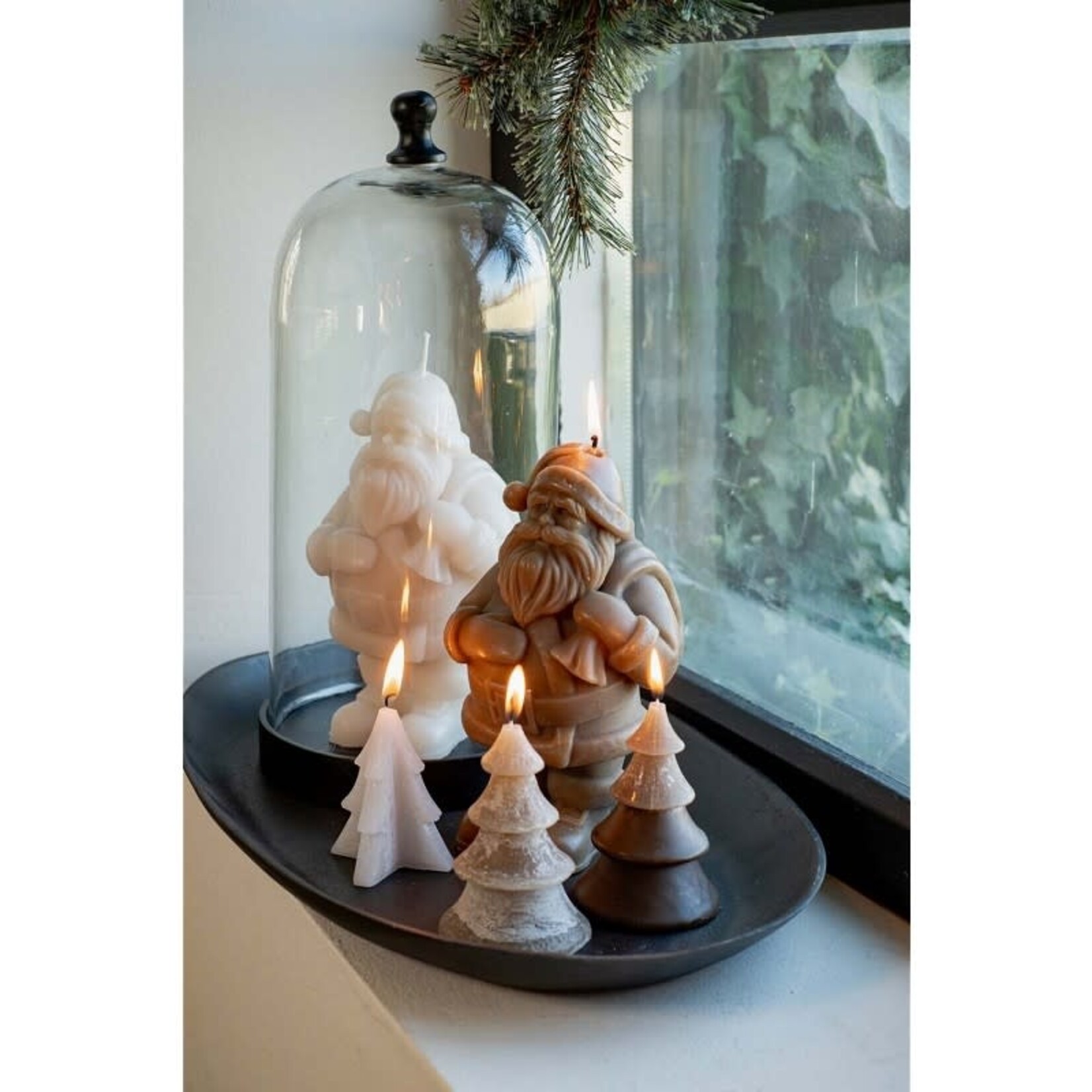 Home Society Deco Dome L Zwart Hout