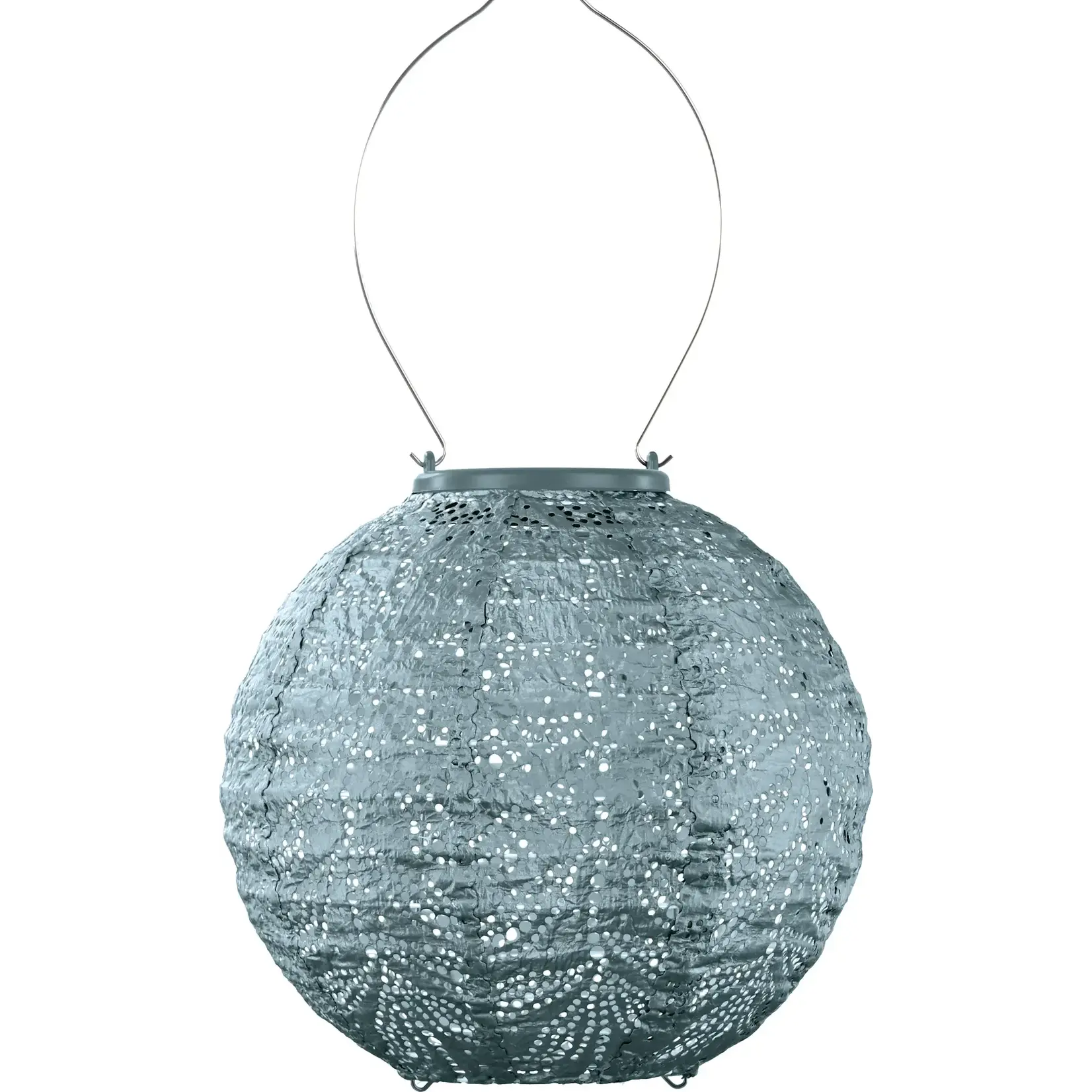 LUMIZ Lumiz Solar Lampion Round 20cm Folia Grey Blue