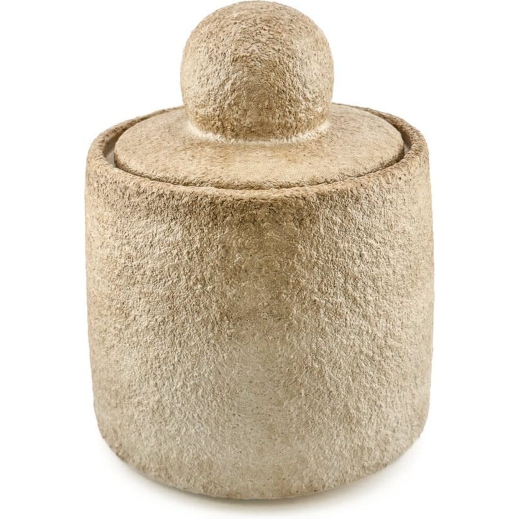 Home Bound Aardewerk potje met deksel beige