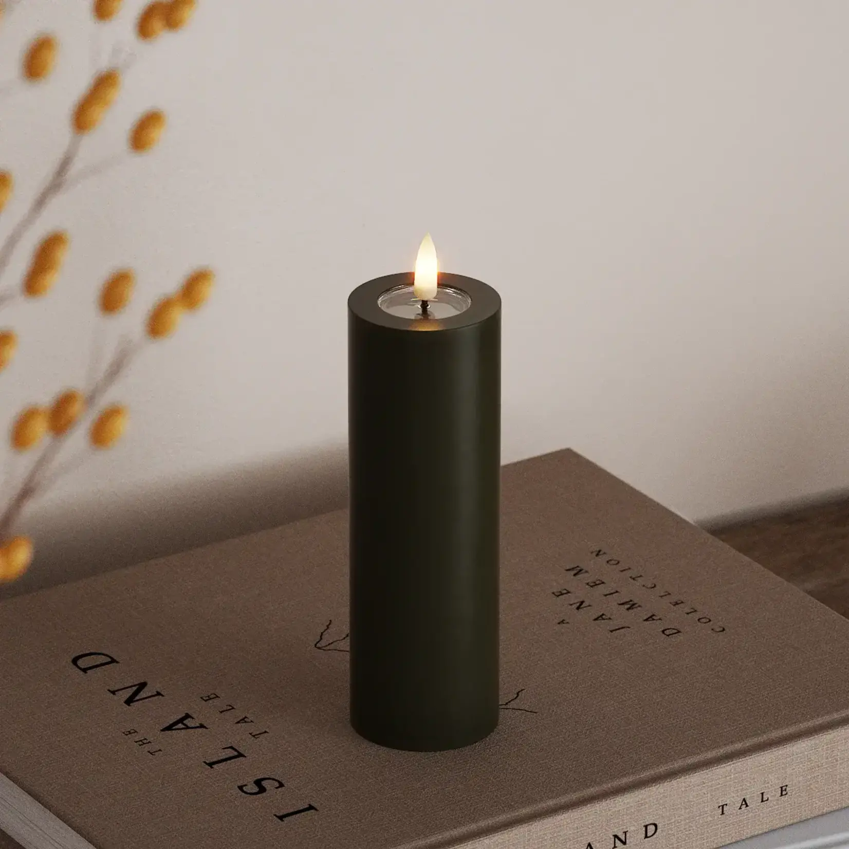 Deluxe Homeart Dark Green LED Candle D 5 * 15cm