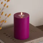 Deluxe Homeart Violet LED Candle D: 10 * 15cm