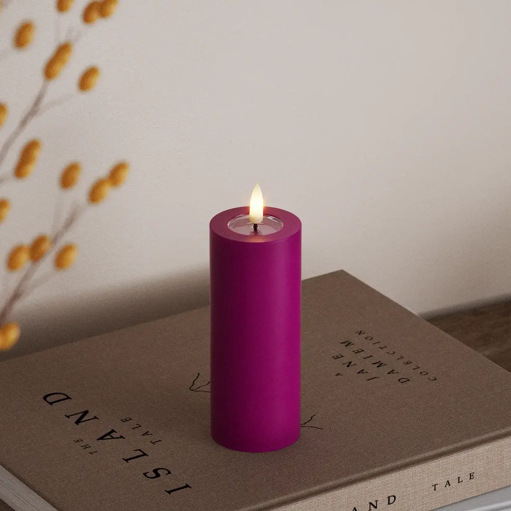 Deluxe Homeart Violet LED Candle D 5 * 12,5 cm