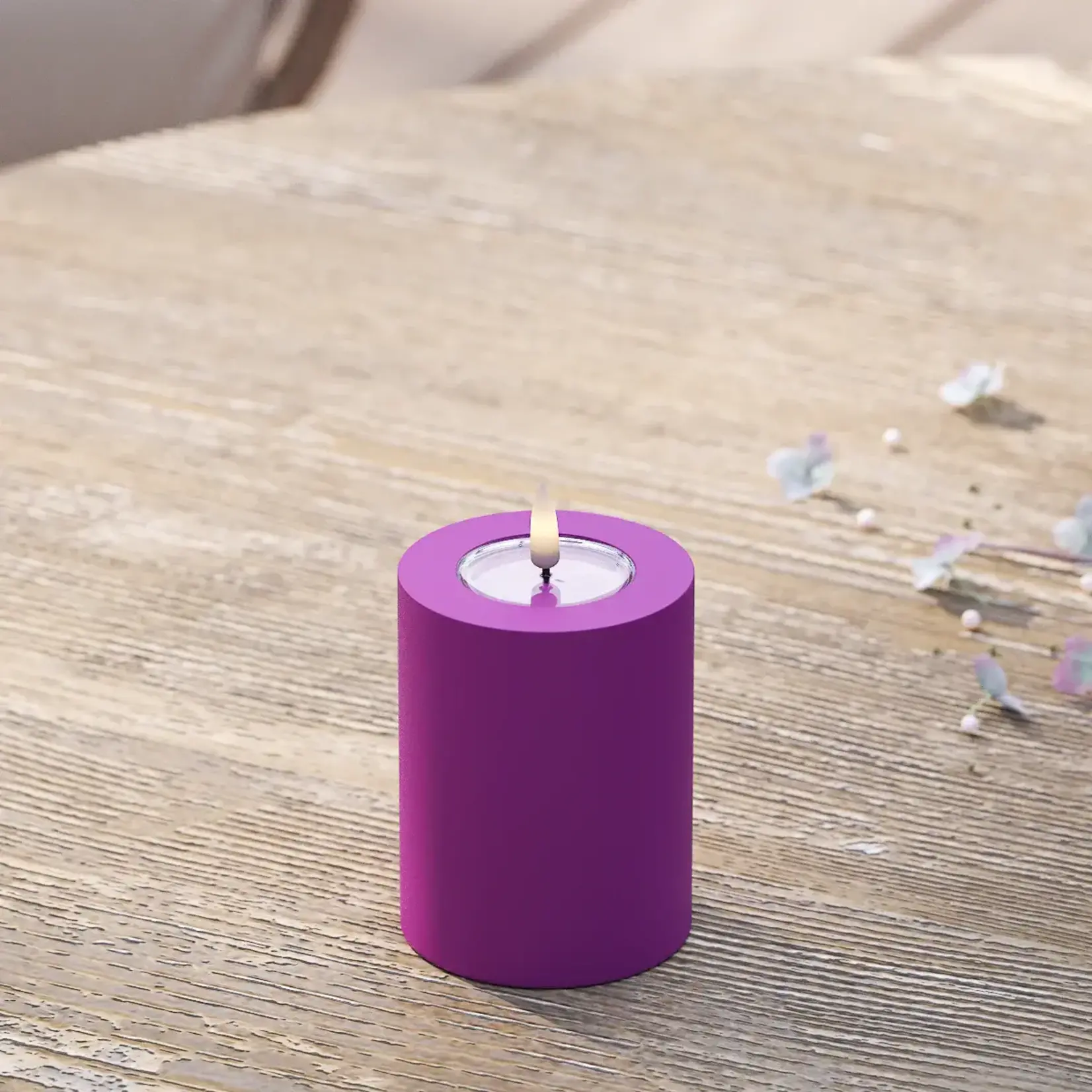 Deluxe Homeart Violet LED Candle 7,5 * 10 cm