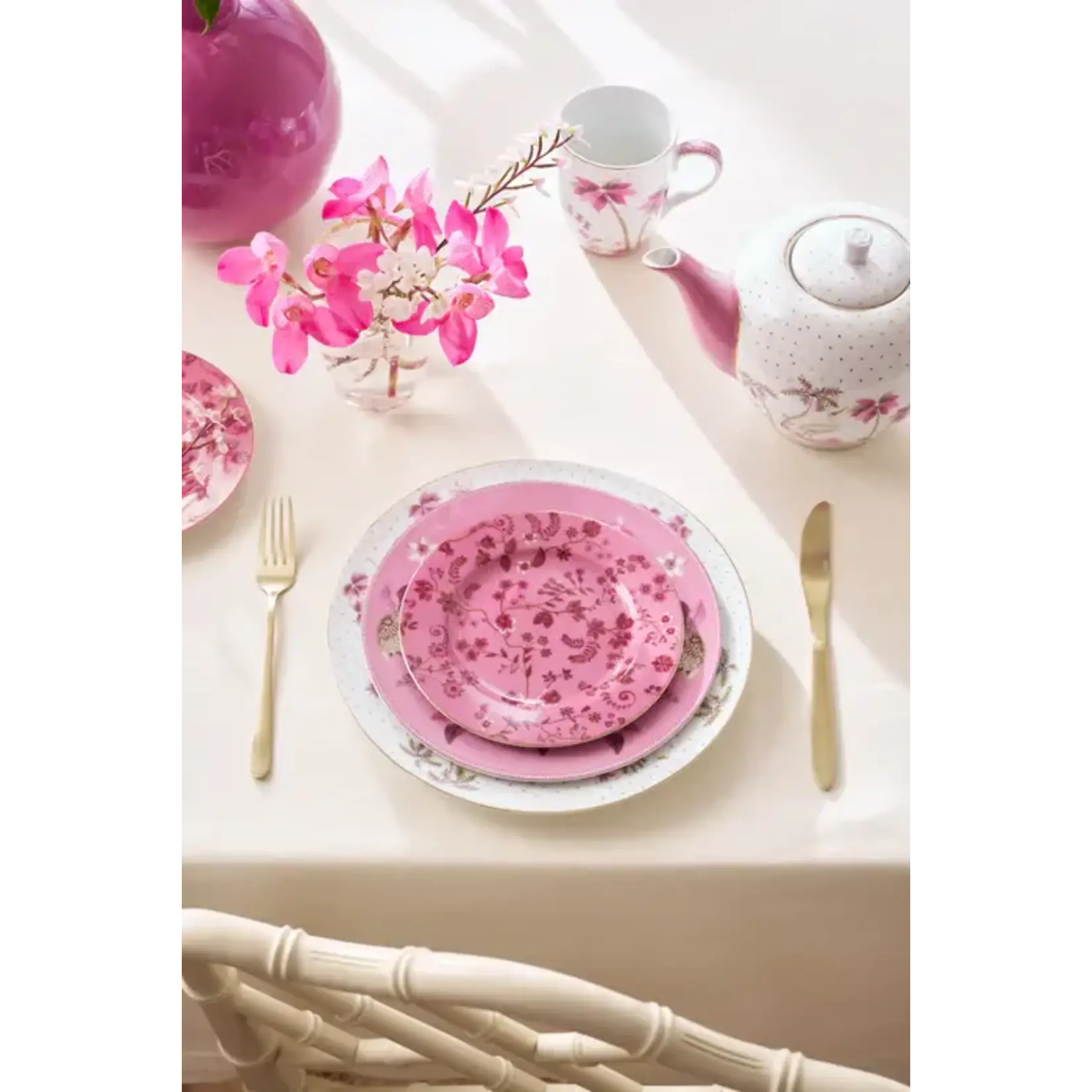 PIP Studio Plate Jolie Flowers Pink 17 cm