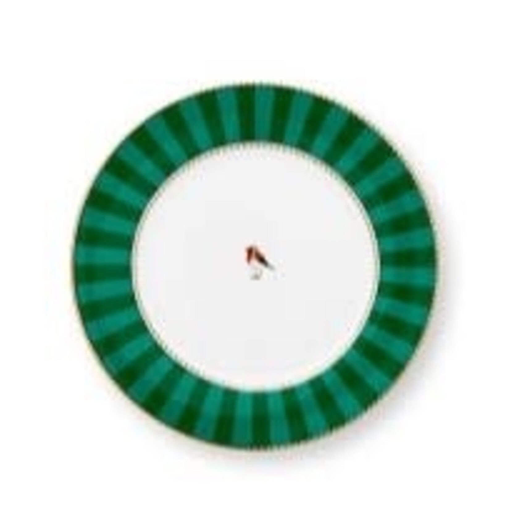 PIP Studio Plate Love Birds Stripes Emerald-Green 21cm