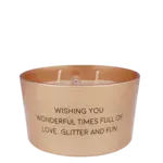 My Flame Lifestyle Flessenpost kaars - Wishing you wonderful times full of love, glitter en fun