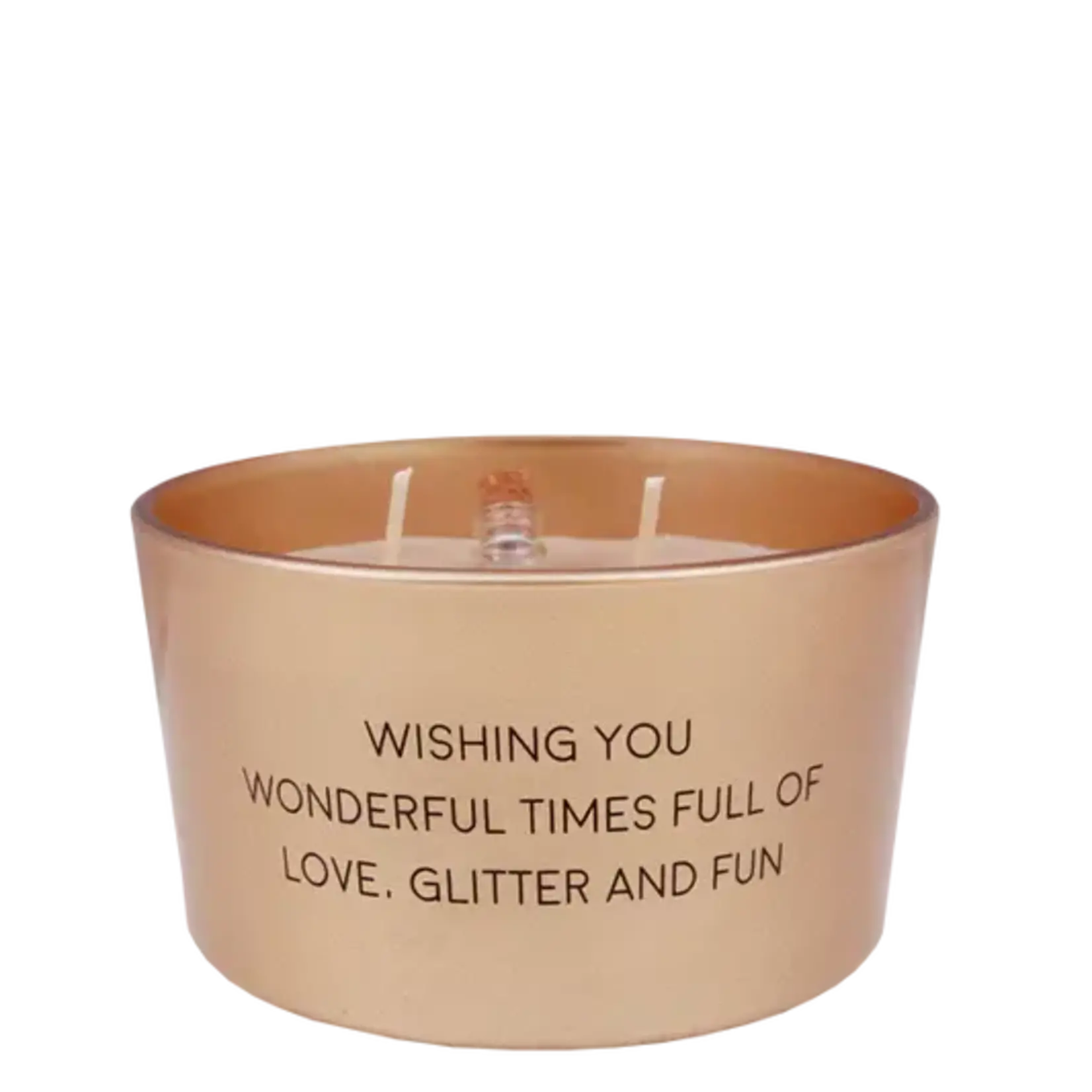 My Flame Lifestyle Flessenpost kaars - Wishing you wonderful times full of love, glitter en fun