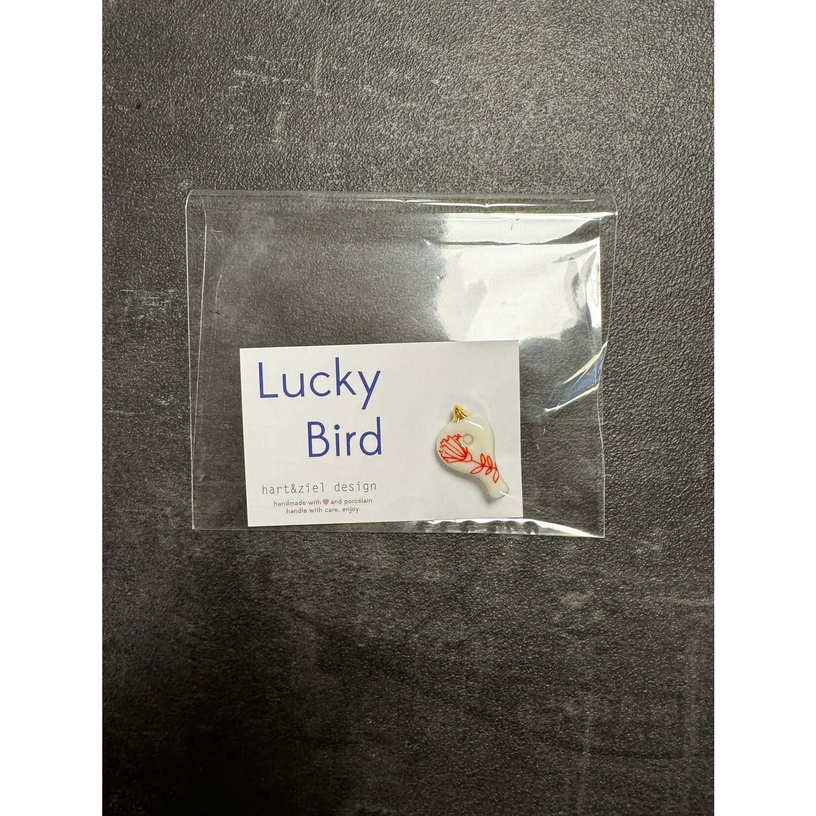 Hart en Ziel Design Lucky Bird porseleinen broche