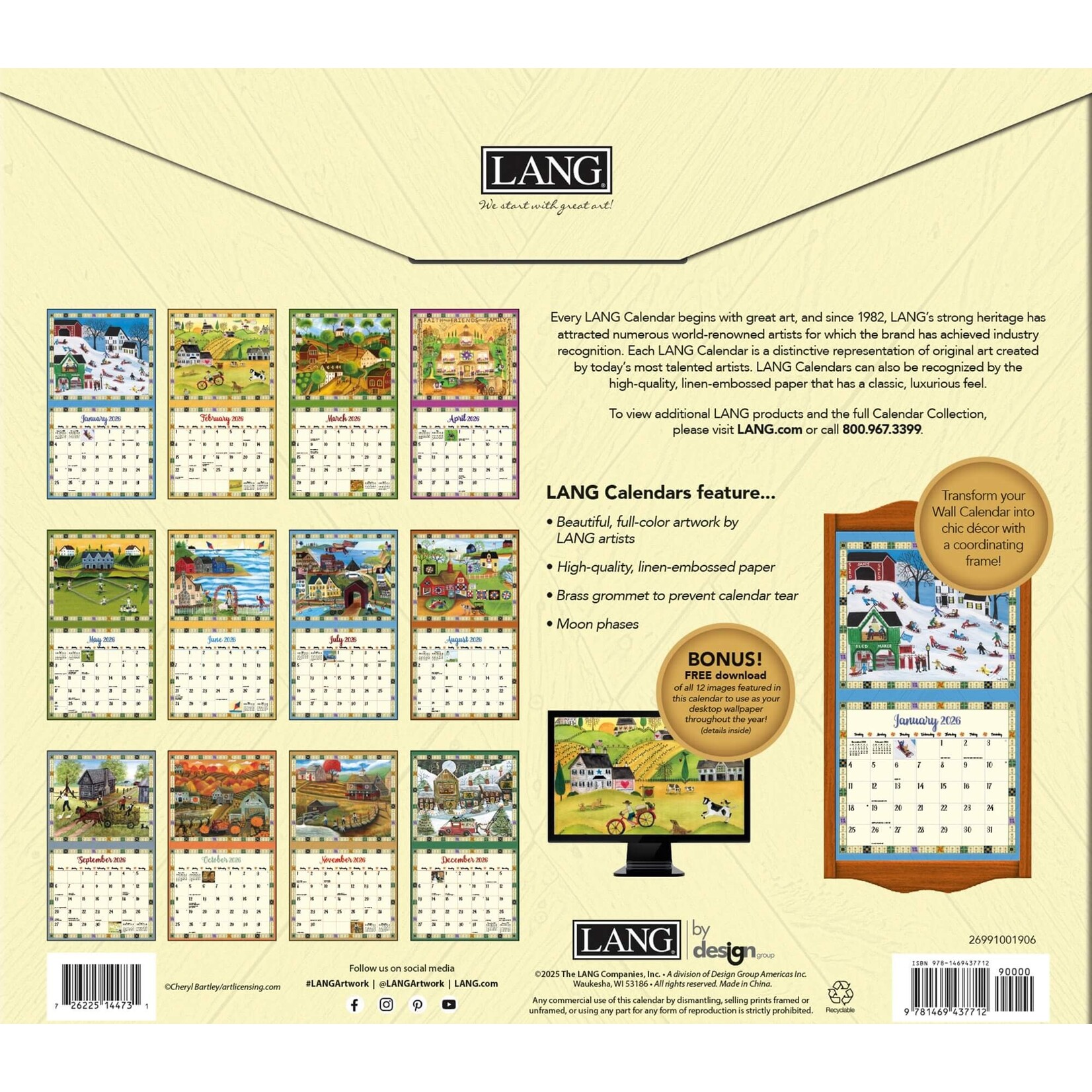 LANG 2026 LANG Calender County Sampler