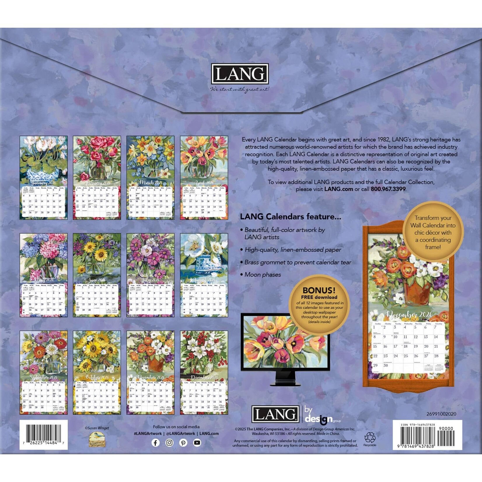 LANG 2026 LANG Calender Gallery Florals