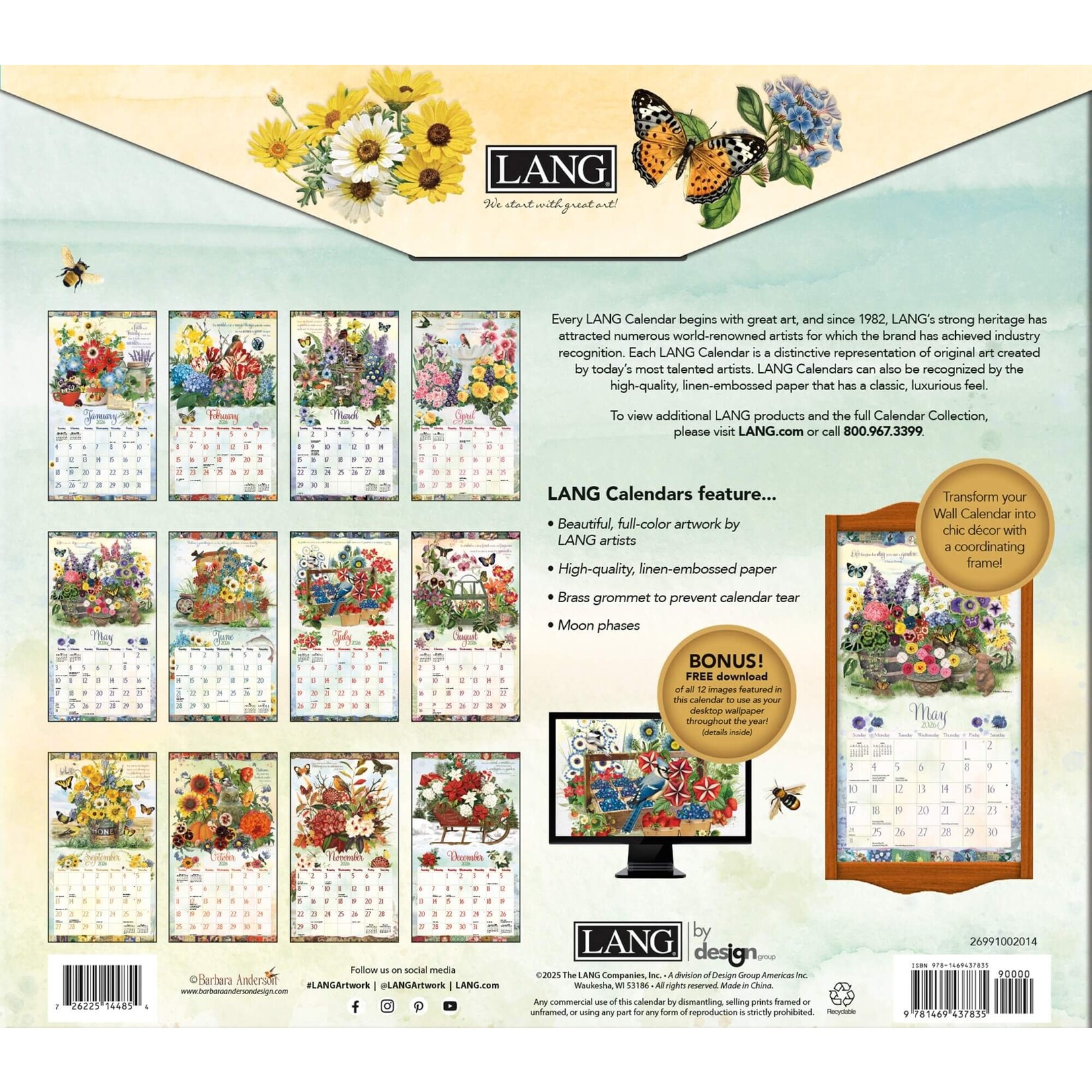 LANG 2026 LANG Calender Garden Botanicals