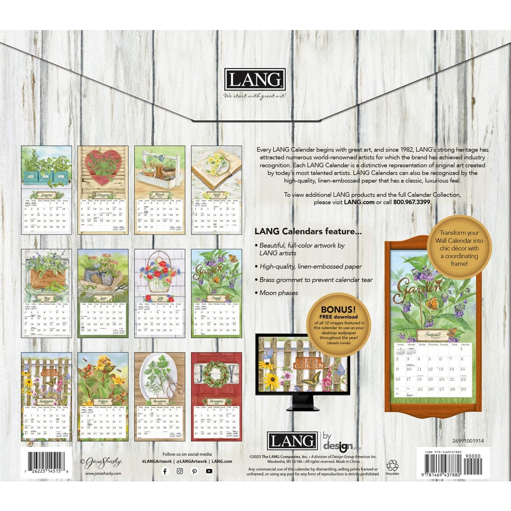 LANG 2026 LANG Calender Herb Garden