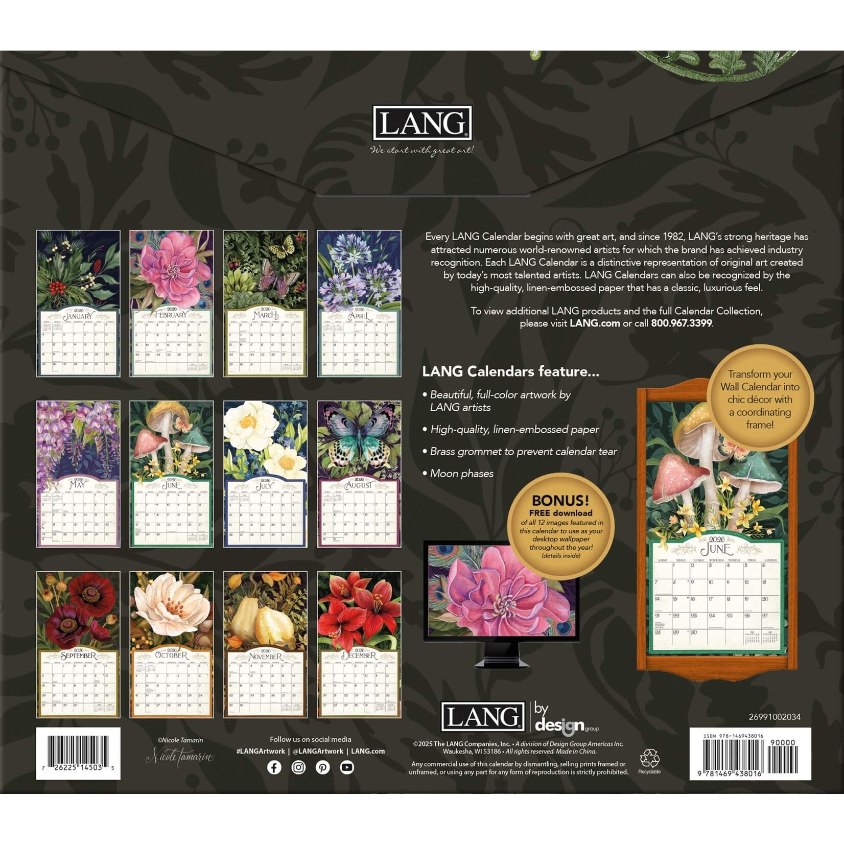 LANG 2026 LANG Calender Midnight Garden