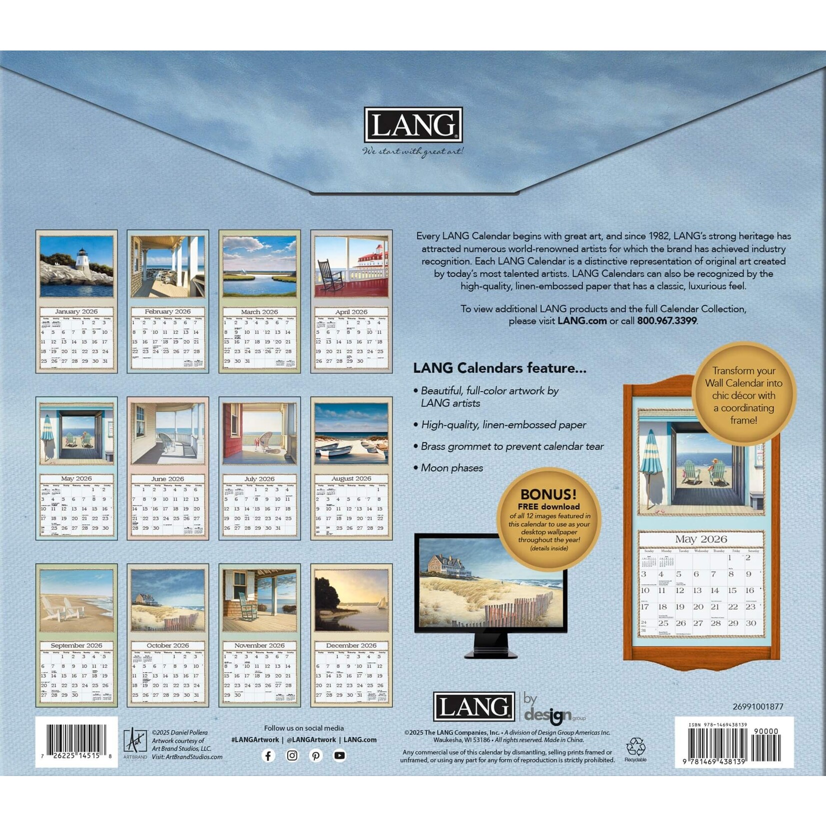 LANG 2026 LANG Calender Seaside