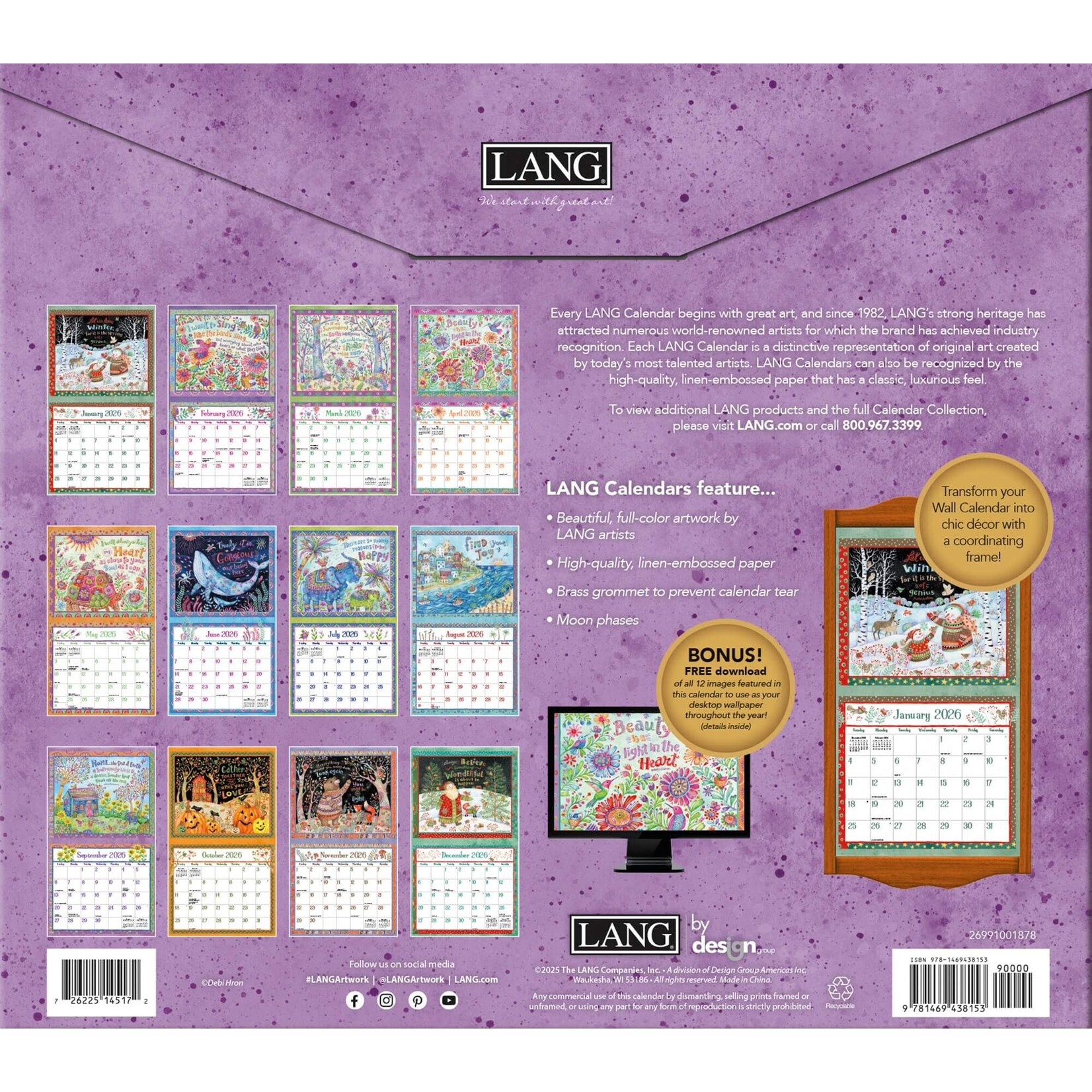 LANG 2026 LANG Calender Simple Inspirations van 21,99 voor