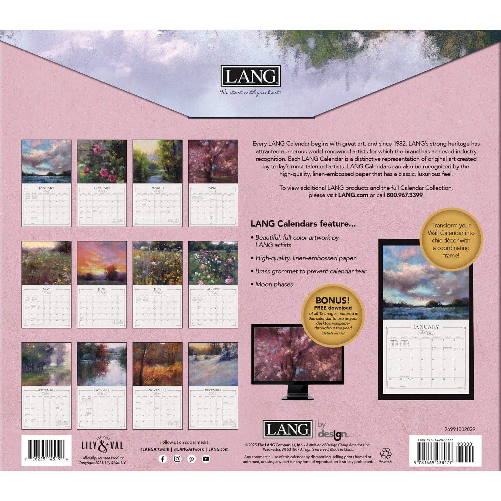 LANG 2026 LANG Calender Soft Escapes