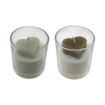 Home Society Heart candle in glass taupe (rechts op foto)