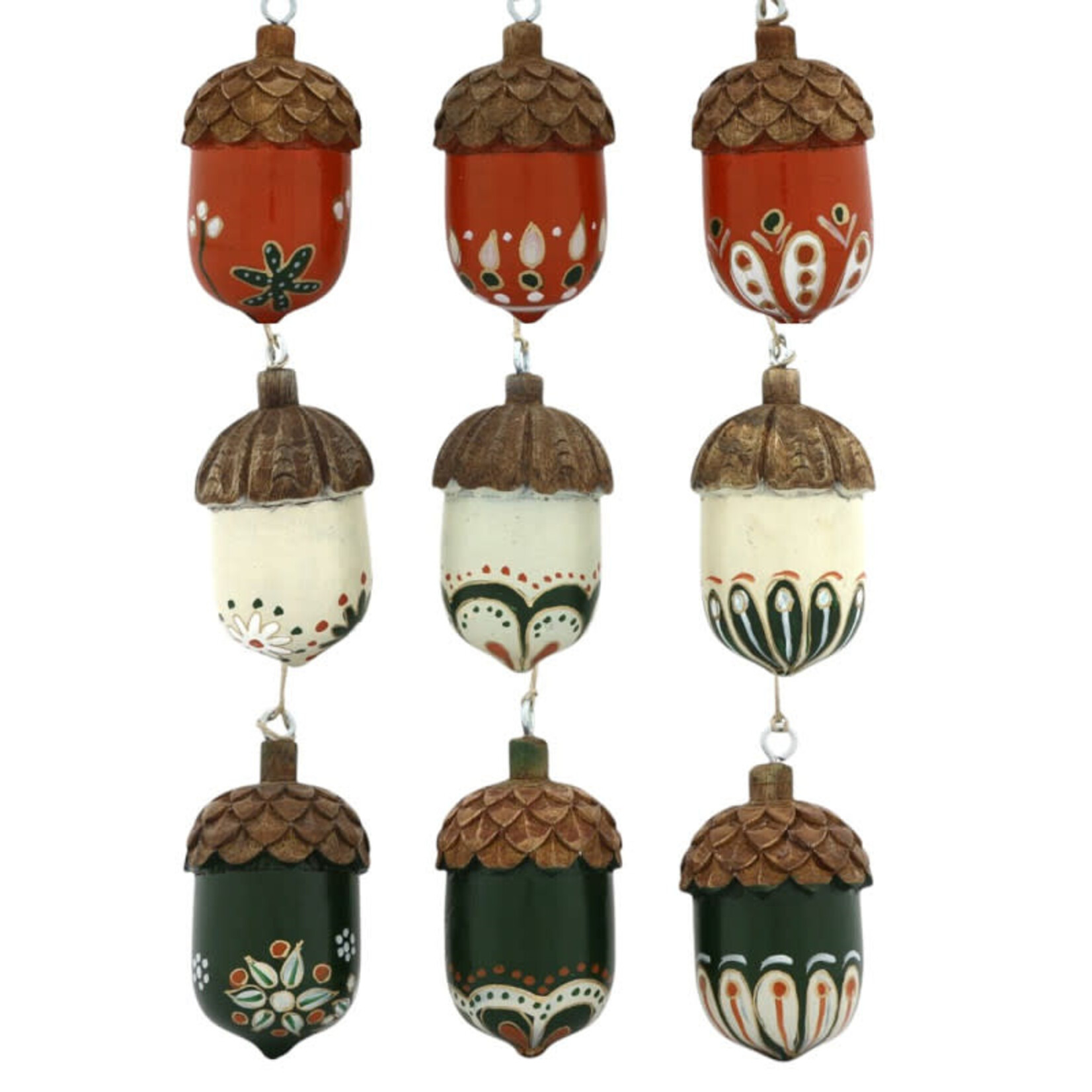 Home Society Hanger eikel met schildering ass/9 per stuk