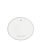 Bastion Collections Bastion Oval Plate Small White with Heart in black