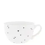 Bastion Collections Soup Bowl White/Hearts 13x8cm