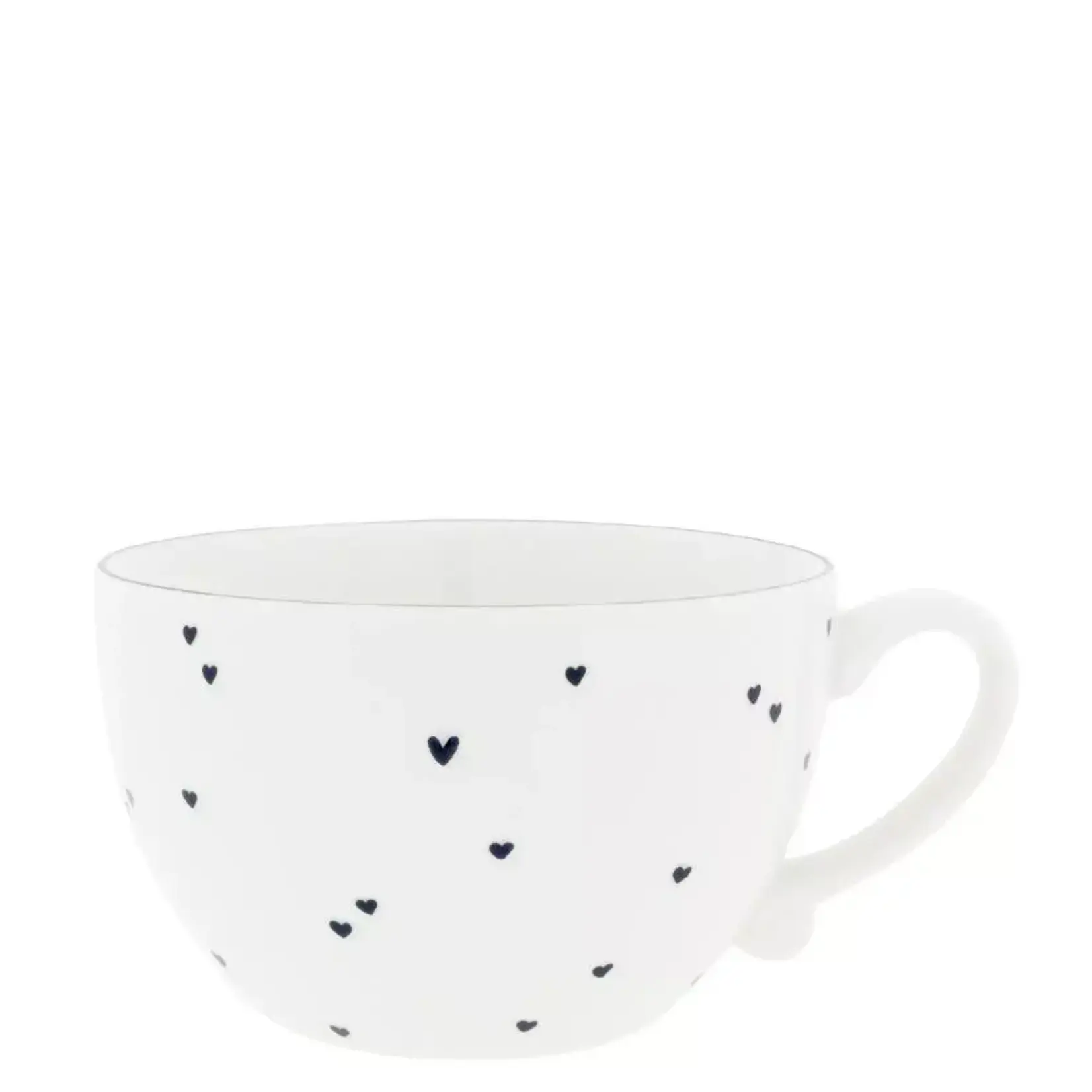 Bastion Collections Soup Bowl White/Hearts 13x8cm