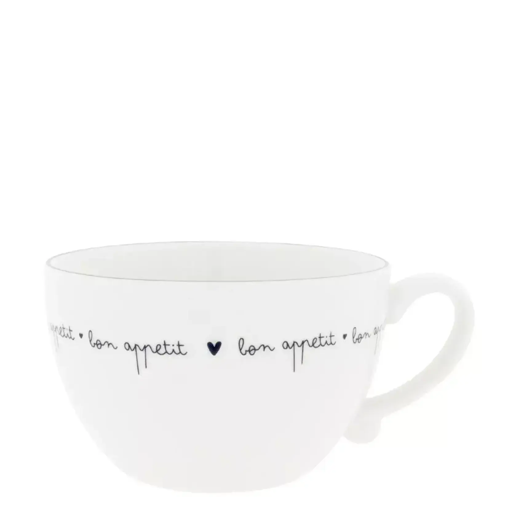 Bastion Collections Soup Bowl White/Bon Appetit 13x8cm