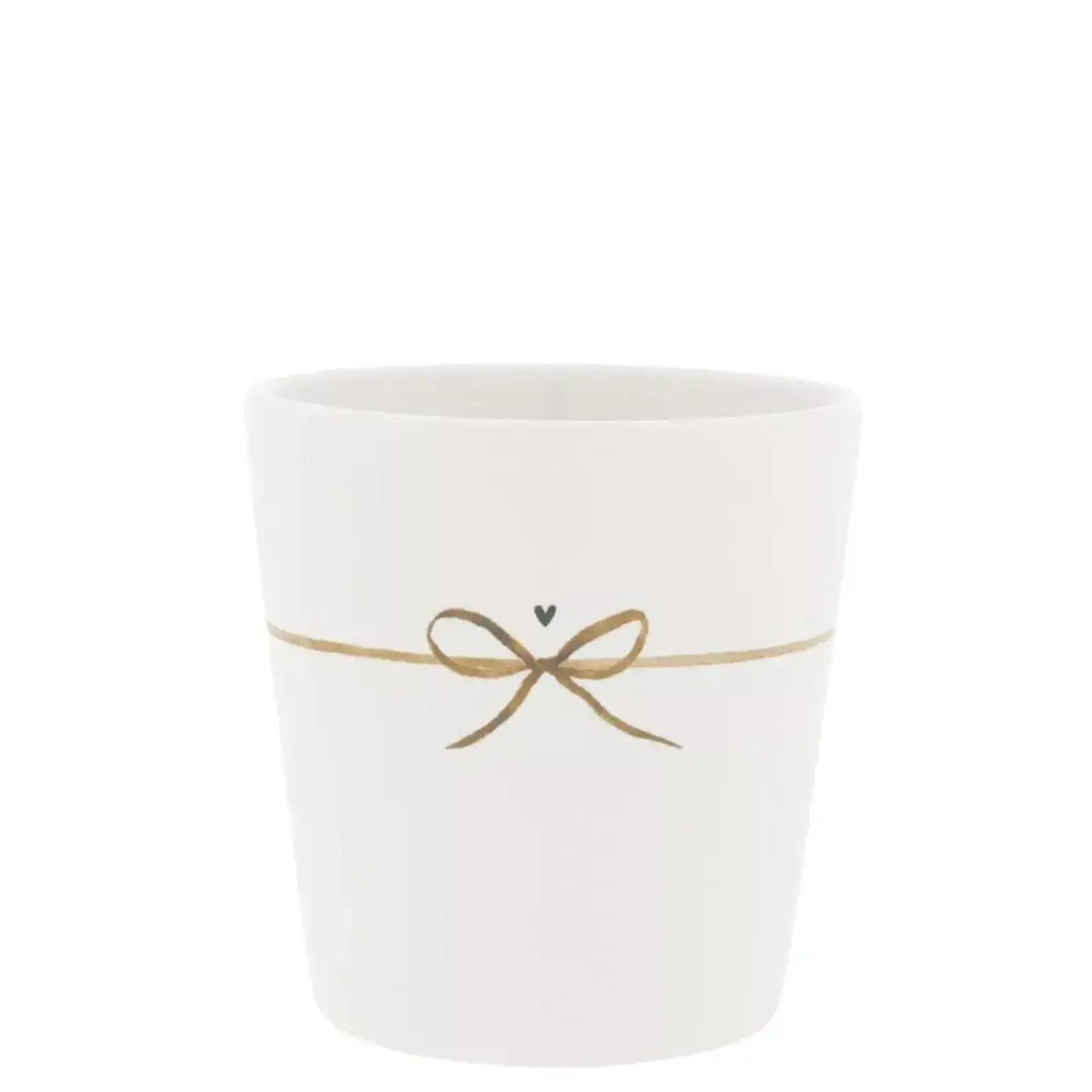 Bastion Collections Cup White Bow 9x9x7.5cm
