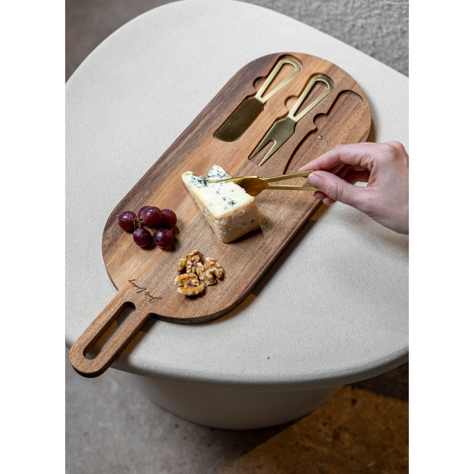 JENS Living Jens Living serveerplank met goud bestek