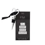 Wijnstop hart met kaart 'Jij bent goud waard'