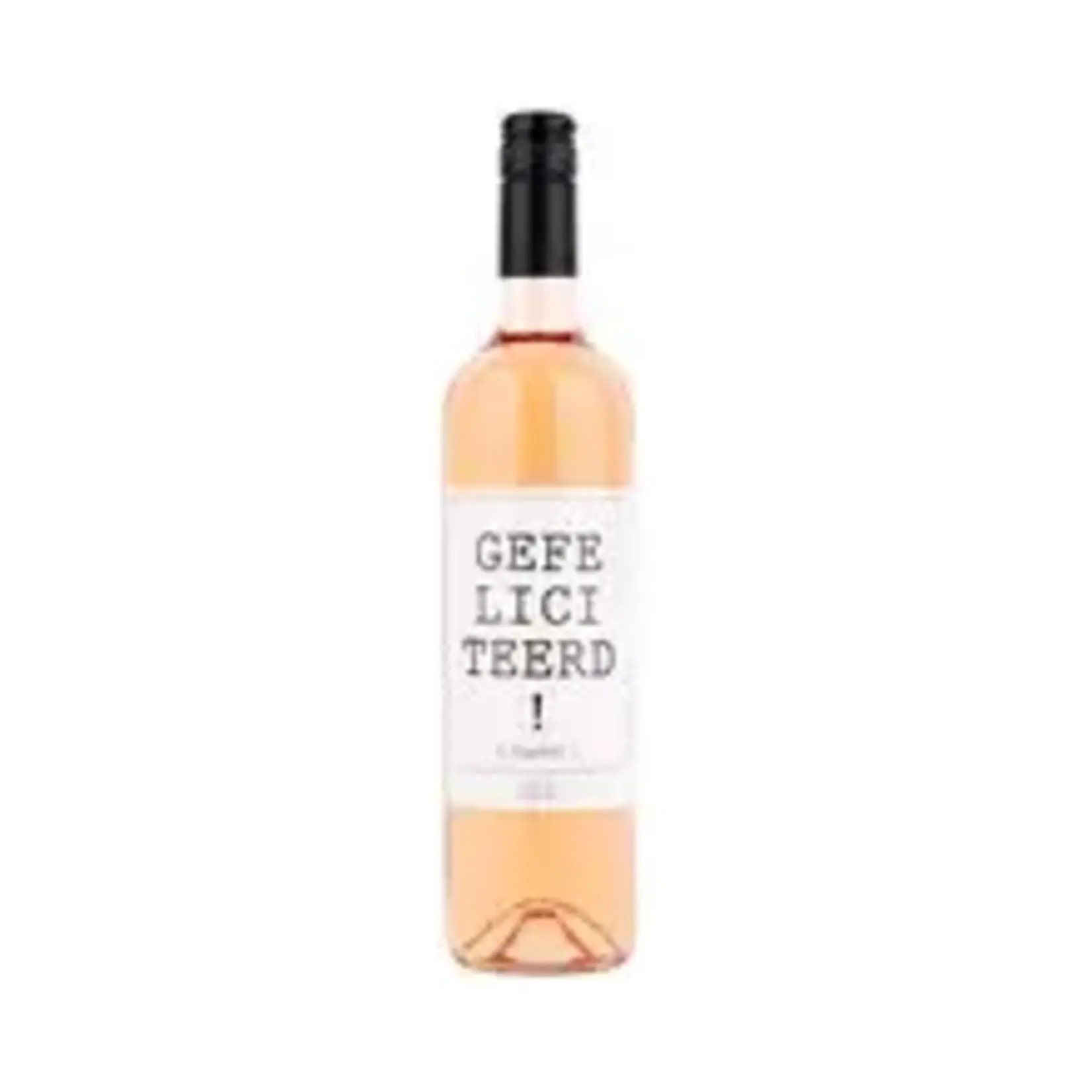 Flessenwerk Wijn gefeliciteerd Rose