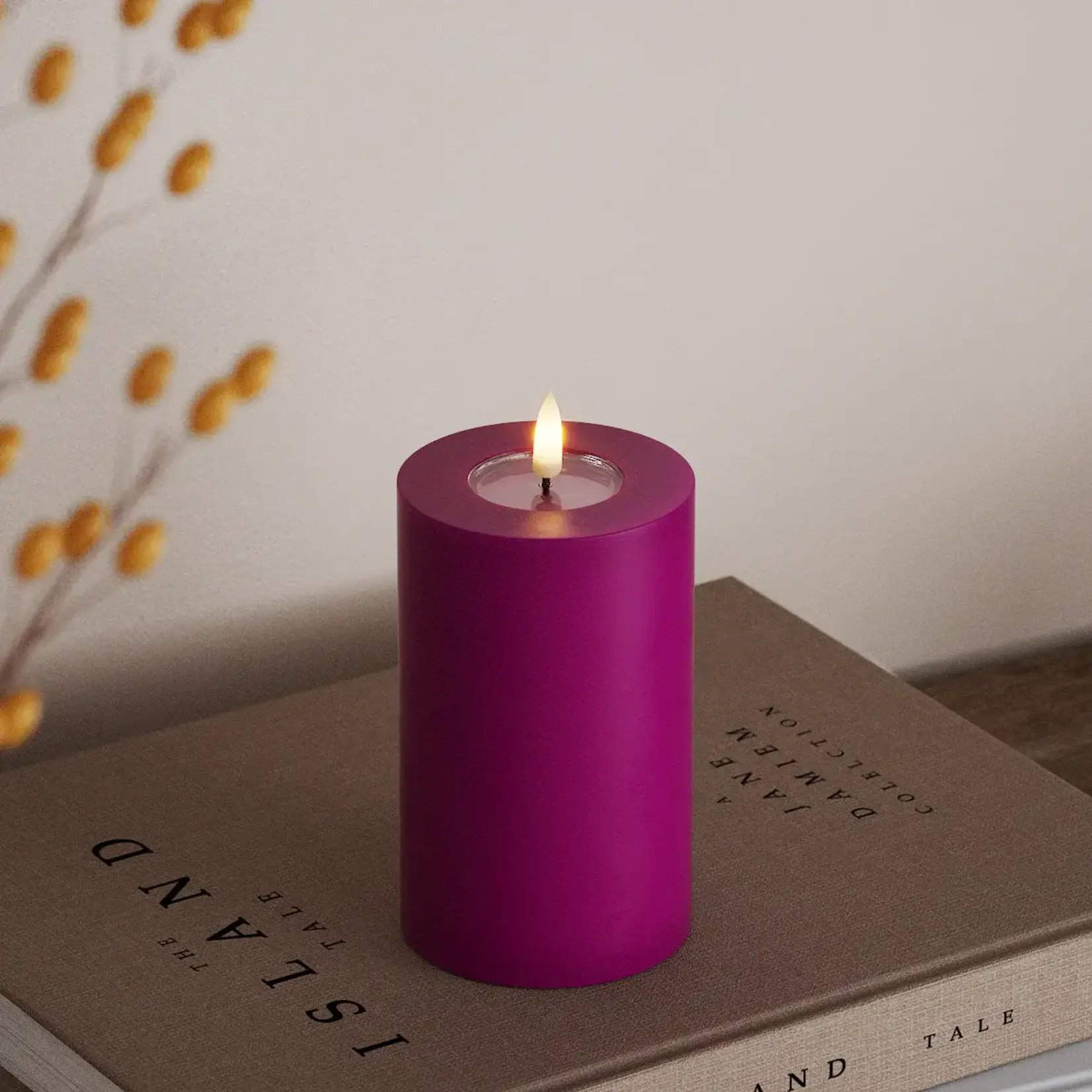 Deluxe Homeart Violet LED Candle 7,5 12,5 cm