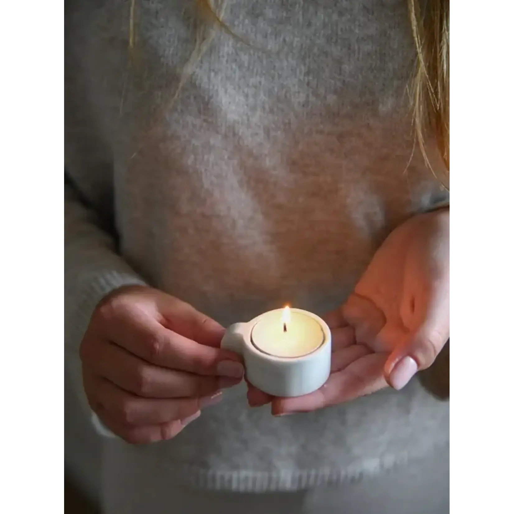Leeff Leeff tealigtht holder - Teddie white