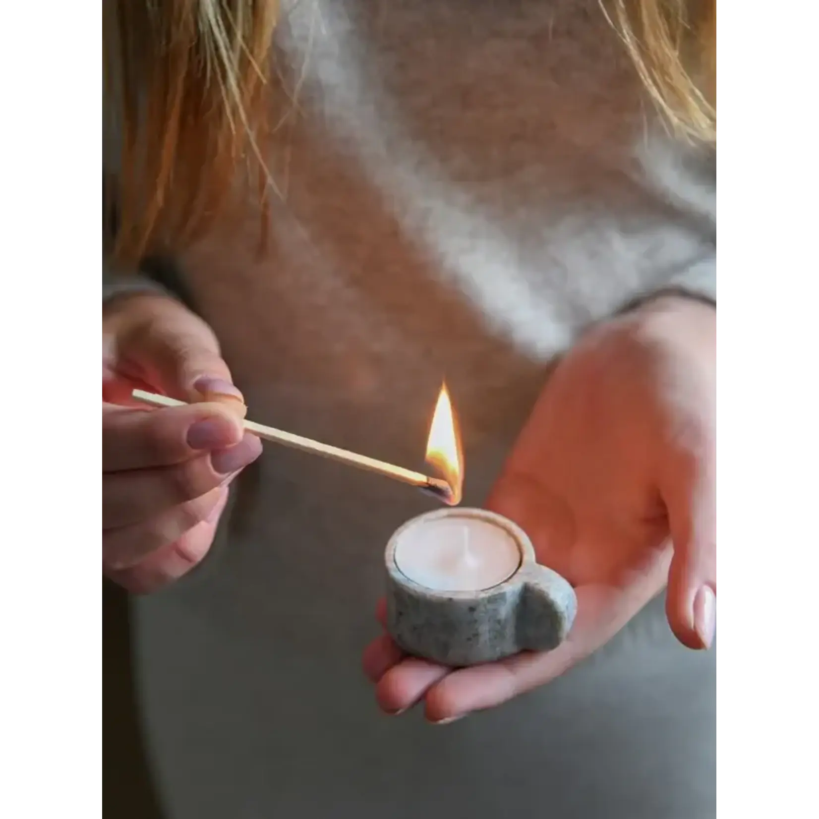 Leeff Leeff tealight holder teddie grey