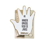 100% leuk Handmasker- handen omhoog voor de jarige